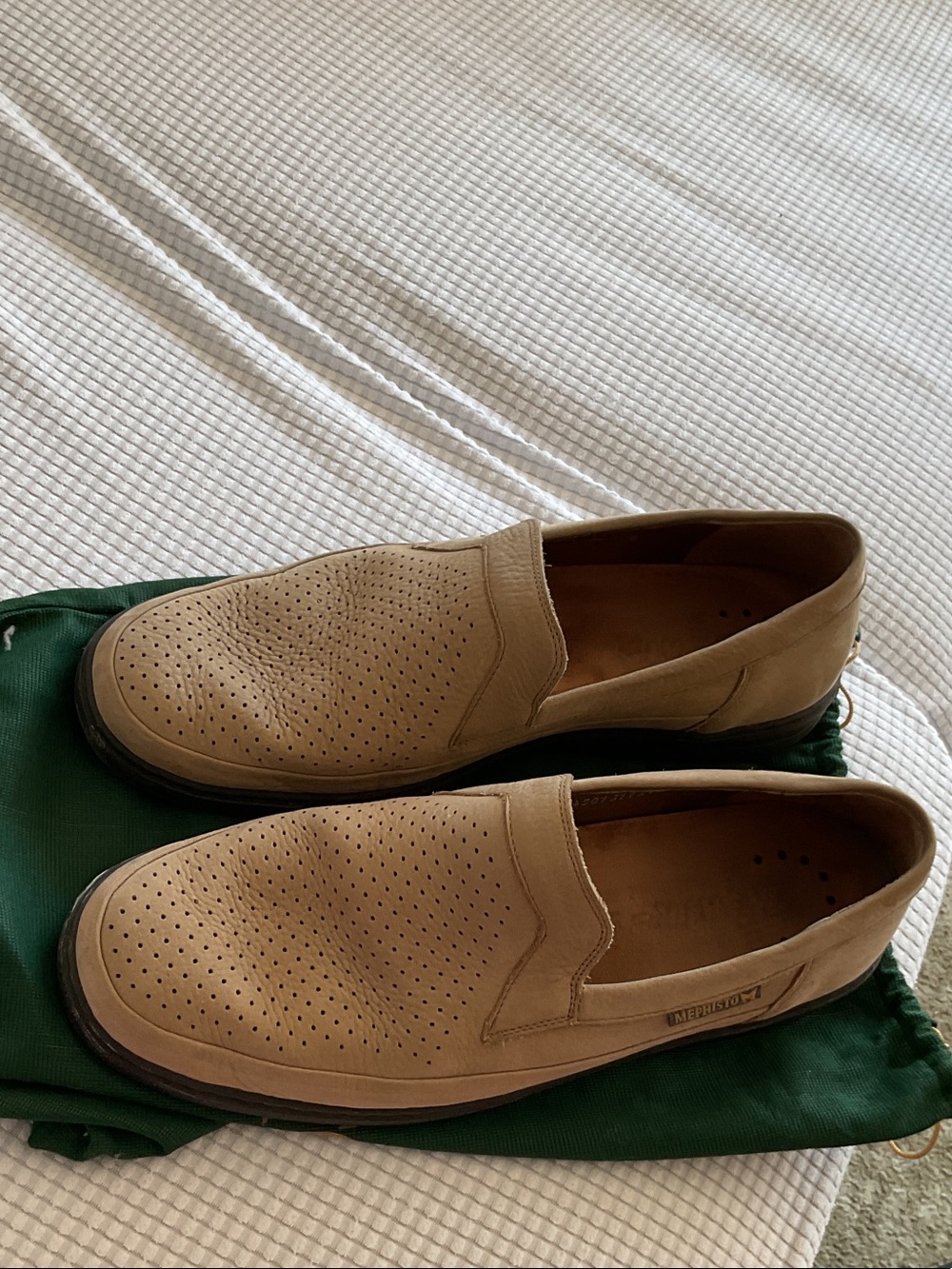 Mephisto Men's Perforated Slip-On Loafers - Light Brown
